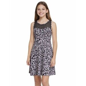 Xhilaration Animal Print Sweetheart Dress Junior L EUC